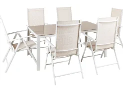 Online Beliani Set da pranzo da giardino 6 posti CATANIA Metallo Beige Bianco Beige