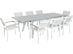 Online Beliani Set da pranzo da giardino 8 posti PERETA Metallo Grigio Bianco Grigio