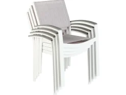 Online Beliani Set da pranzo da giardino 8 posti PERETA Metallo Grigio Bianco Grigio
