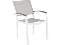 Online Beliani Set da pranzo da giardino 8 posti PERETA Metallo Grigio Bianco Grigio