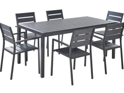 New Beliani Set da pranzo da giardino 6 posti VERNIO Nero