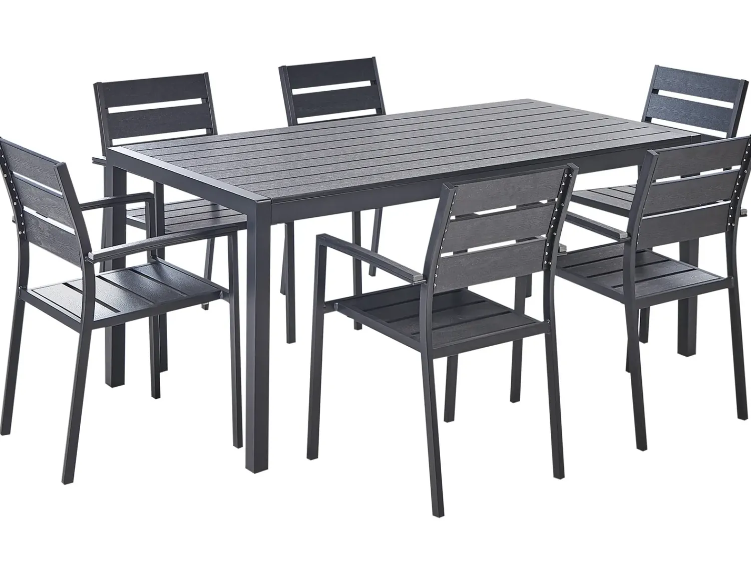 New Beliani Set da pranzo da giardino 6 posti VERNIO Nero