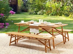 Sale Beliani Set da pranzo da giardino 4 posti TINDARI Bambù chiaro Marrone