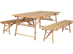 Sale Beliani Set da pranzo da giardino 4 posti TINDARI Bambù chiaro Marrone