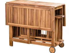 New Beliani Set da pranzo da giardino 4 posti FRASSINE Legno d'acacia Marrone