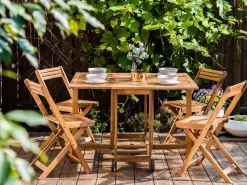 New Beliani Set da pranzo da giardino 4 posti FRASSINE Legno d'acacia Marrone