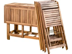 New Beliani Set da pranzo da giardino 4 posti FRASSINE Legno d'acacia Marrone