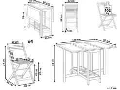 New Beliani Set da pranzo da giardino 4 posti FRASSINE Legno d'acacia Marrone