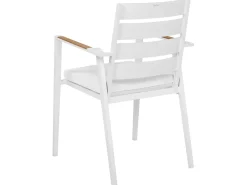 Hot Beliani Set da pranzo da giardino 6 posti VALCANETTO/TAVIANO Metallo Bianco Bianco Marrone