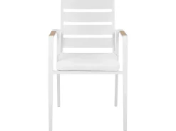 Hot Beliani Set da pranzo da giardino 6 posti VALCANETTO/TAVIANO Metallo Bianco Bianco Marrone