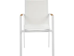 Beliani Set da pranzo da giardino 6 posti VALCANETTO/BUSSETO Metallo Bianco Bianco Marrone
