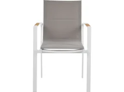 Outlet Beliani Set da pranzo da giardino 8 posti VALCANETTO/BUSSETO Metallo Grigio Bianco Marrone Grigio