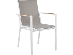 Beliani Set da pranzo da giardino 4 posti MALETTO/BUSSETO Metallo Grigio Beige Bianco Marrone Grigio