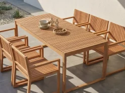 Online Beliani Set da pranzo da giardino 6 posti SASSARI II Legno di acacia certificato chiaro Marrone