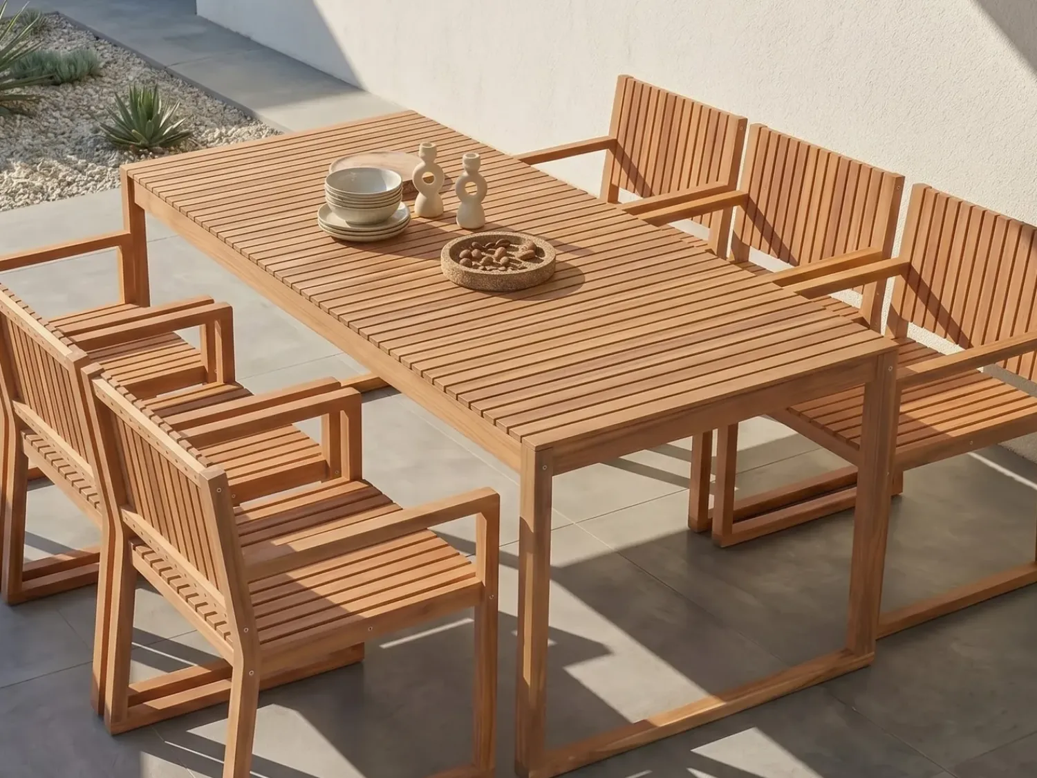 Online Beliani Set da pranzo da giardino 6 posti SASSARI II Legno di acacia certificato chiaro Marrone
