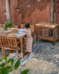 Online Beliani Set da pranzo da giardino 6 posti SASSARI II Legno di acacia certificato chiaro Marrone