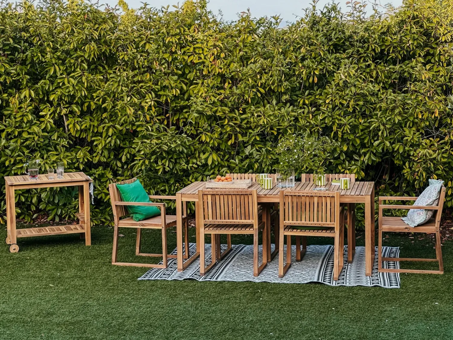 Online Beliani Set da pranzo da giardino 6 posti SASSARI II Legno di acacia certificato chiaro Marrone