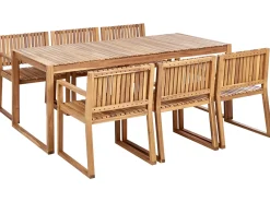 Online Beliani Set da pranzo da giardino 6 posti SASSARI II Legno di acacia certificato chiaro Marrone