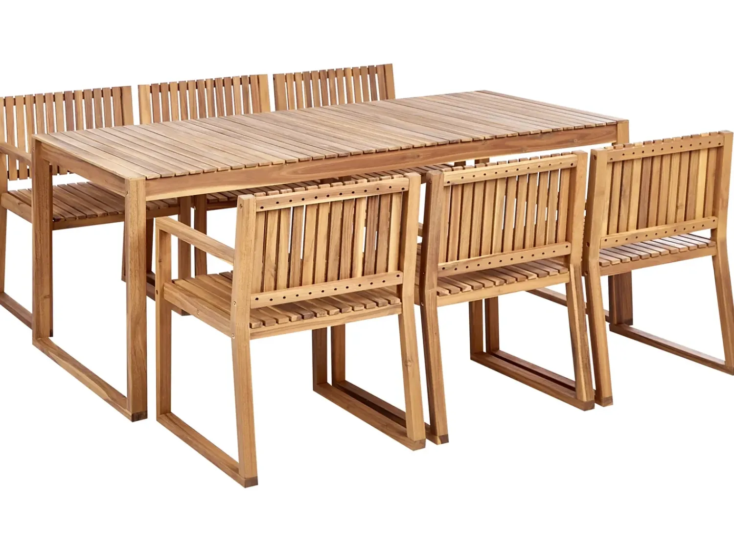 Online Beliani Set da pranzo da giardino 6 posti SASSARI II Legno di acacia certificato chiaro Marrone