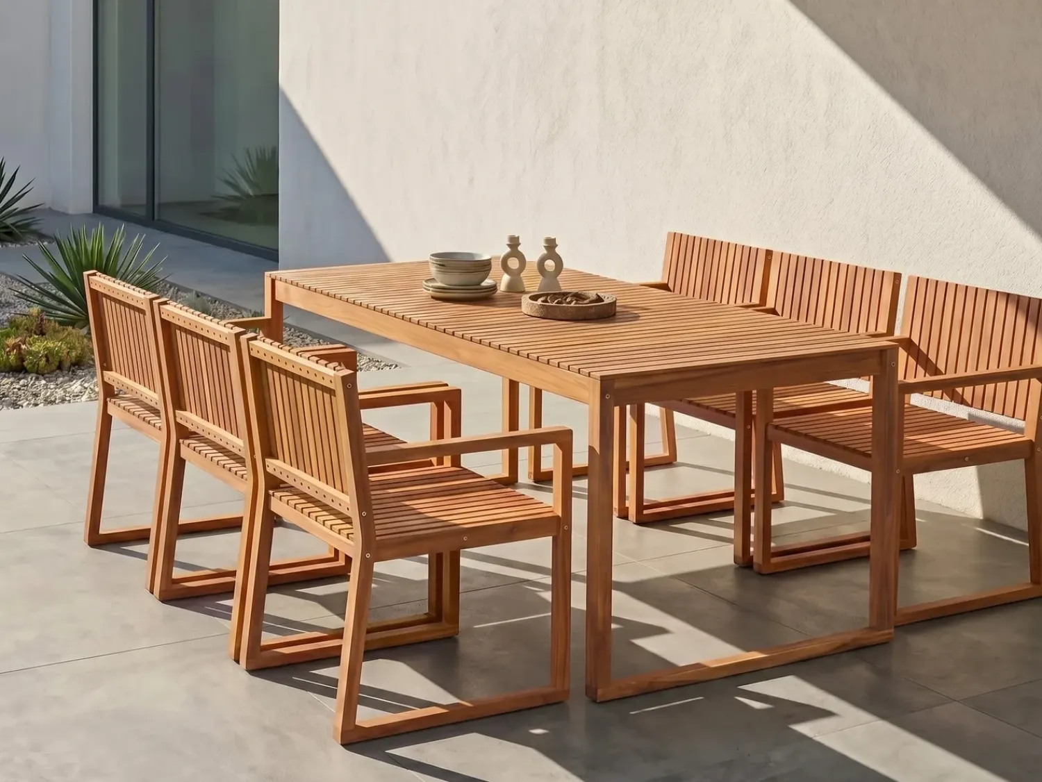 Online Beliani Set da pranzo da giardino 6 posti SASSARI II Legno di acacia certificato chiaro Marrone