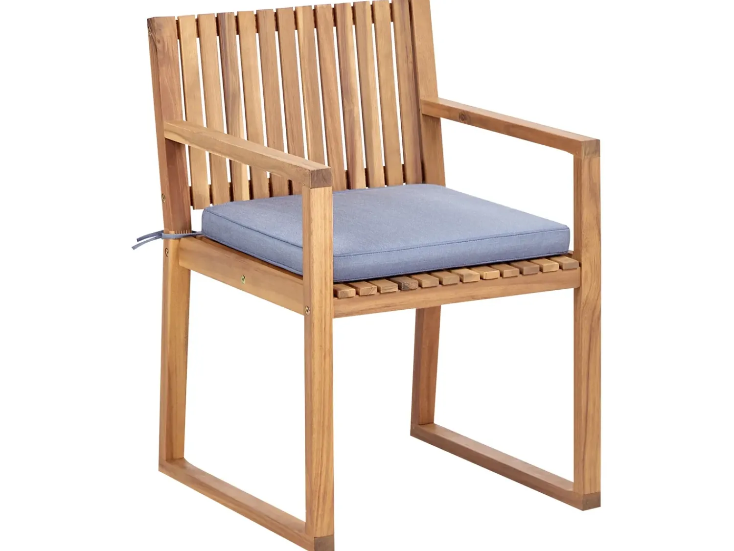 New Beliani Set da pranzo da giardino 8 posti SASSARI II con cuscini Legno di acacia certificato Blu Blu Marrone