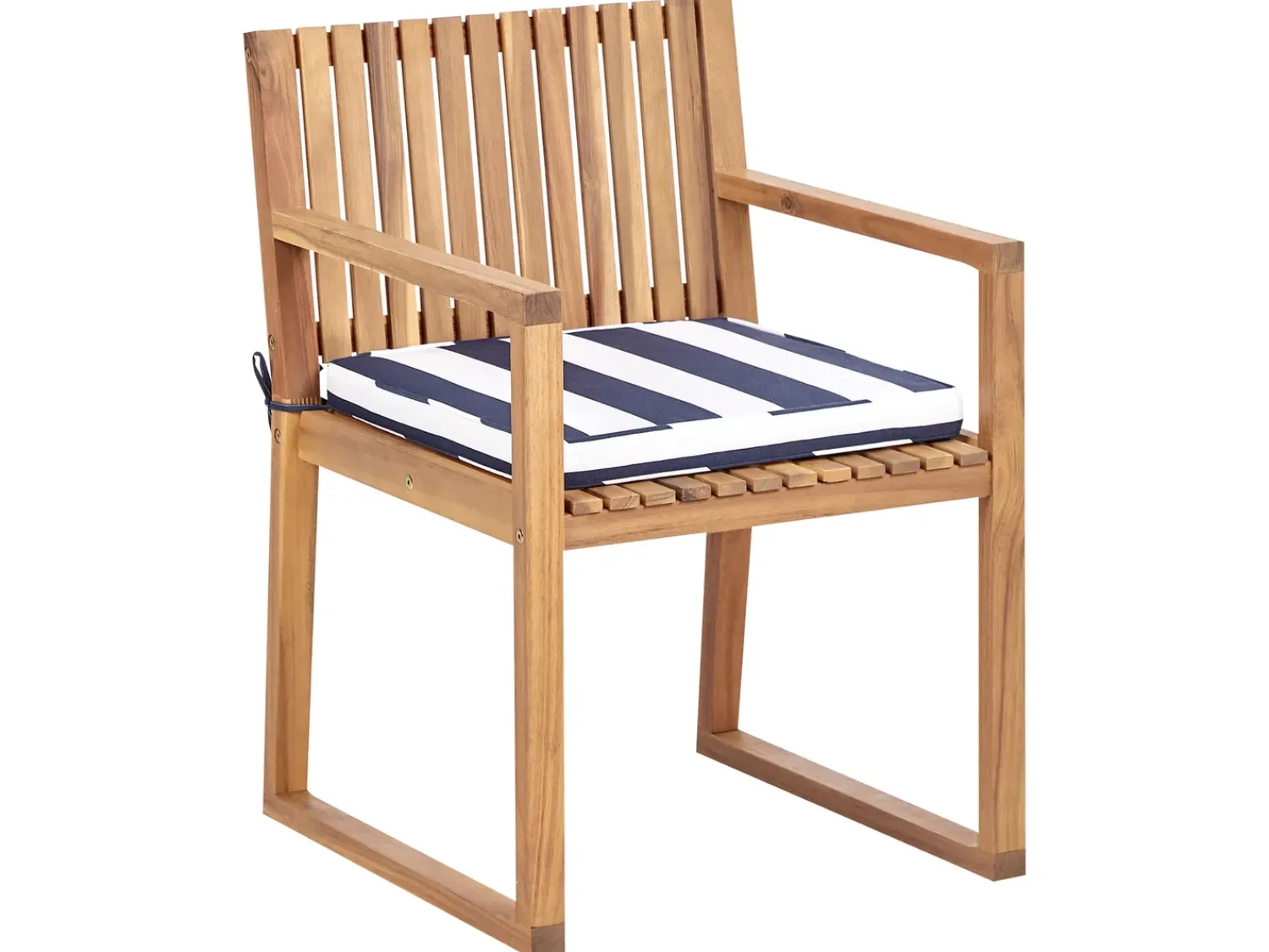 Best Beliani Set da pranzo da giardino 8 posti SASSARI II con cuscini Legno di acacia certificato Blu marino Bianco Blu Marrone