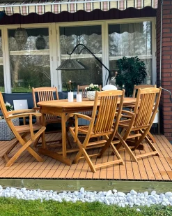 Beliani Set da pranzo da giardino 6 posti MAUI II Legno d'acacia chiaro Marrone