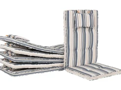 Outlet Beliani Set da pranzo da giardino 8 posti MAUI II con cuscini Legno d'acacia Multicolore Beige Blu Marrone Multicolore