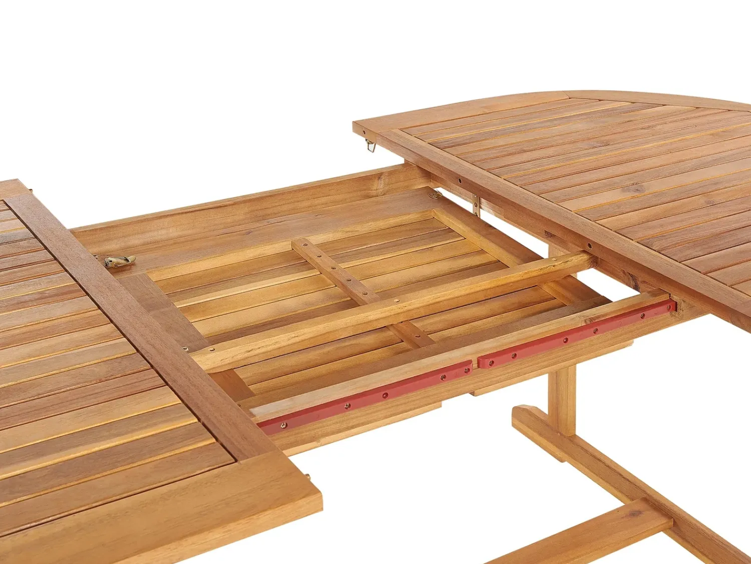 Outlet Beliani Set da pranzo da giardino 8 posti MAUI II con cuscini Legno d'acacia Multicolore Beige Blu Marrone Multicolore