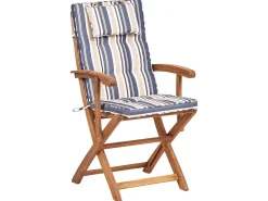Outlet Beliani Set da pranzo da giardino 8 posti MAUI II con cuscini Legno d'acacia Multicolore Beige Blu Marrone Multicolore