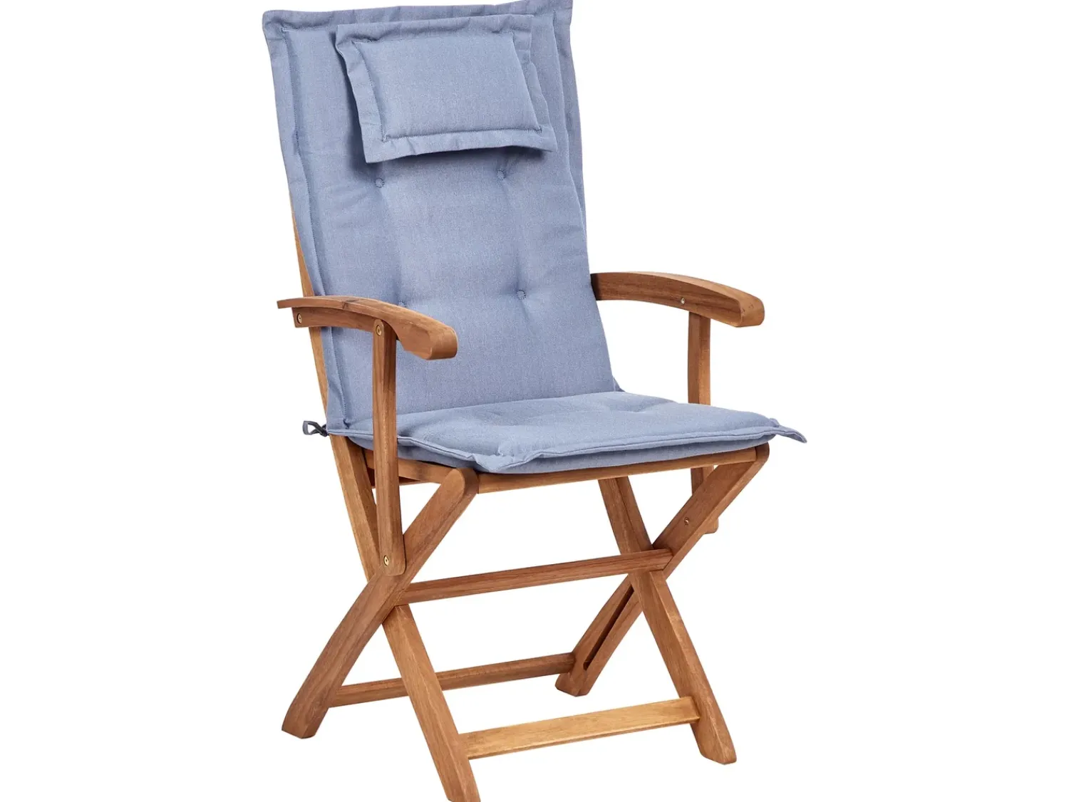 Hot Beliani Set da pranzo da giardino 8 posti MAUI II con cuscini Legno d'acacia Blu Blu Marrone