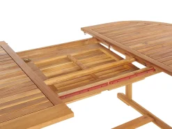 Hot Beliani Set da pranzo da giardino 8 posti MAUI II con cuscini Legno d'acacia Blu Blu Marrone