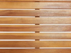 Best Beliani Set da pranzo da giardino 8 posti MAUI II con Ombrellone Legno d'acacia Bianco sporco Bianco Marrone Grigio