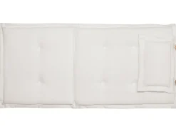 Best Beliani Set da pranzo da giardino 8 posti MAUI II con Ombrellone Legno d'acacia Bianco sporco Bianco Marrone Grigio