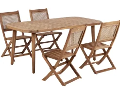 Hot Beliani Set da pranzo da giardino 4 posti PARAGGI Legno di acacia certificato scuro Marrone