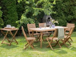 Discount Beliani Set da pranzo da giardino 6 posti PARAGGI Legno di acacia certificato Naturale Marrone