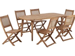Discount Beliani Set da pranzo da giardino 6 posti PARAGGI Legno di acacia certificato Naturale Marrone