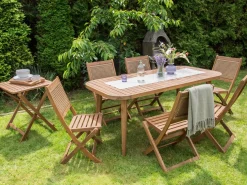 Discount Beliani Set da pranzo da giardino 6 posti PARAGGI Legno di acacia certificato Naturale Marrone