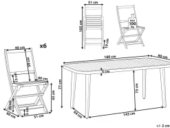 Discount Beliani Set da pranzo da giardino 6 posti PARAGGI Legno di acacia certificato Naturale Marrone