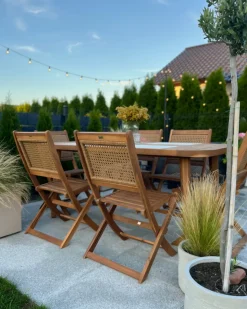 Discount Beliani Set da pranzo da giardino 6 posti PARAGGI Legno di acacia certificato Naturale Marrone