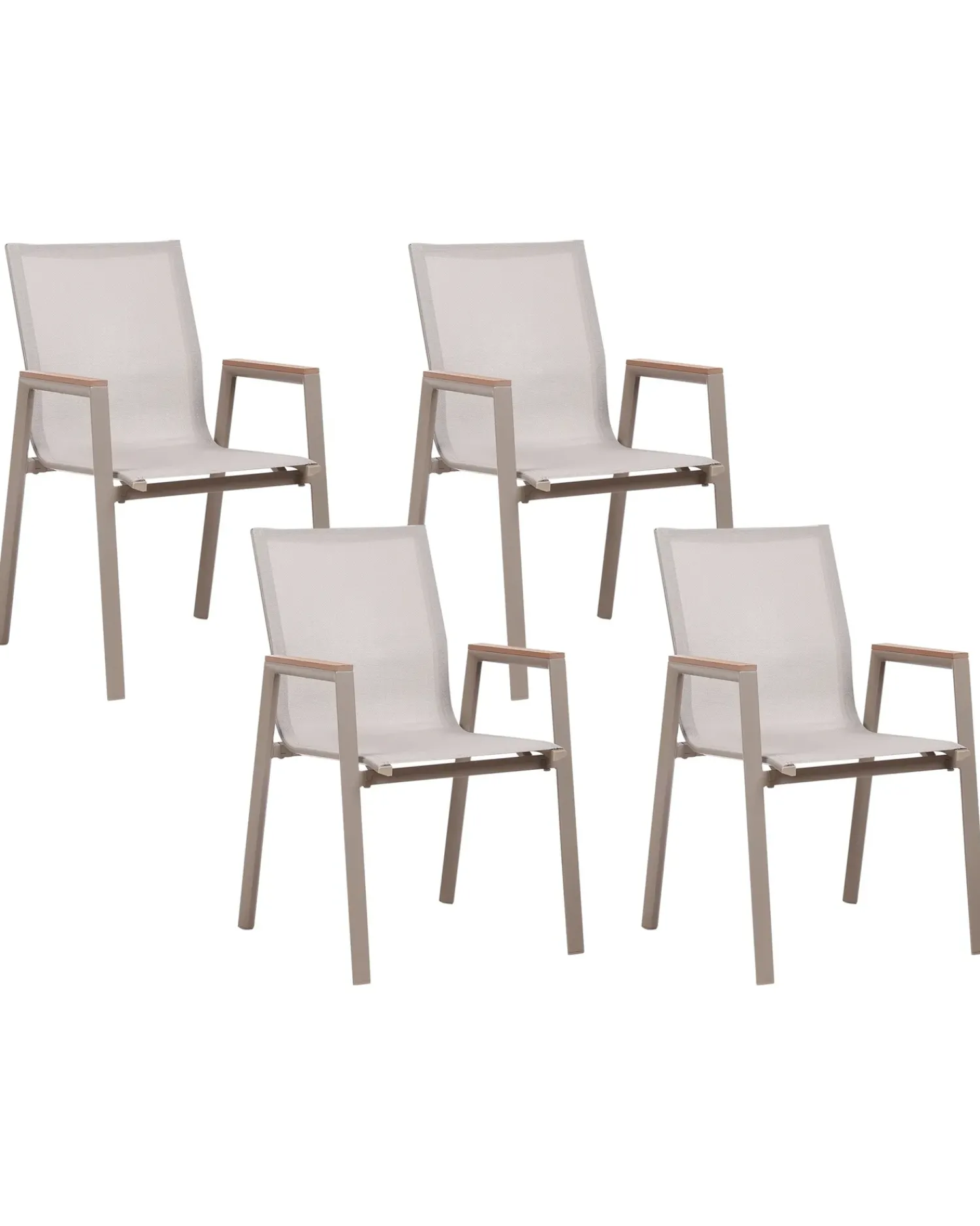 Online Beliani Set da pranzo da giardino 4 posti TIANO Metallo Grigio Marrone Grigio