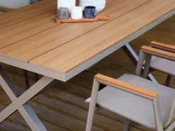 Online Beliani Set da pranzo da giardino 4 posti TIANO Metallo Grigio Marrone Grigio