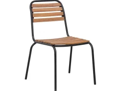 New Beliani Set da pranzo da giardino 6 posti VALLESE Legno d'acacia Marrone Marrone Nero