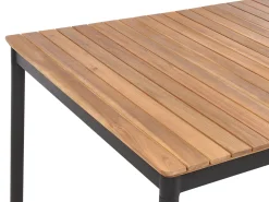 New Beliani Set da pranzo da giardino 6 posti VALLESE Legno d'acacia Marrone Marrone Nero