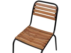 New Beliani Set da pranzo da giardino 6 posti VALLESE Legno d'acacia Marrone Marrone Nero