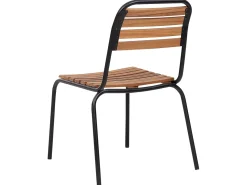 New Beliani Set da pranzo da giardino 6 posti VALLESE Legno d'acacia Marrone Marrone Nero