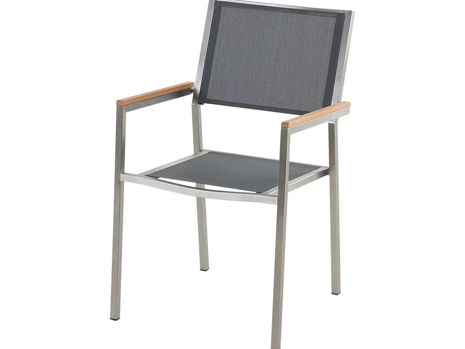 Outlet Beliani Set da pranzo da giardino 8 posti VALCANETTO/GROSSETO Metallo Grigio/Bianco Bianco Argento Grigio