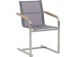 Sale Beliani Set da pranzo da giardino 6 posti VALCANETTO/COSOLETO Metallo Grigio Bianco Argento Grigio