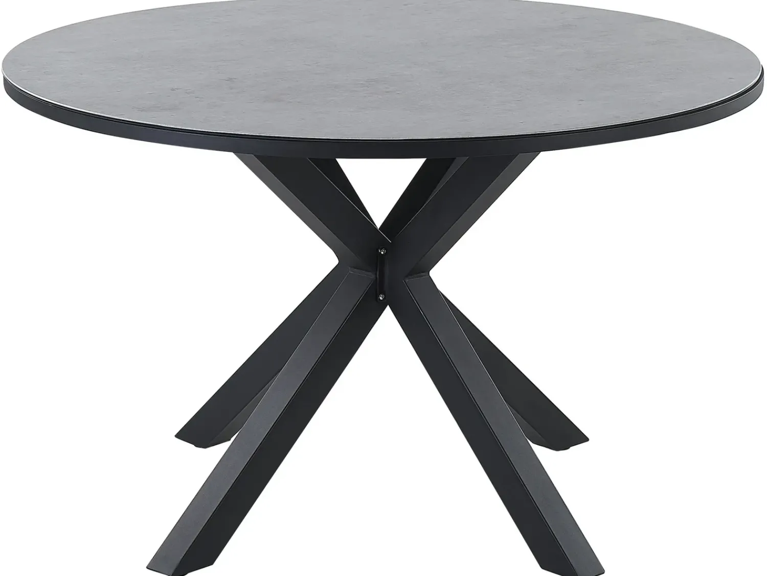 Online Beliani Set da pranzo da giardino 4 posti MALETTO/GROSSETO Metallo Effetto marmo Grigio/Nero Argento Grigio Nero