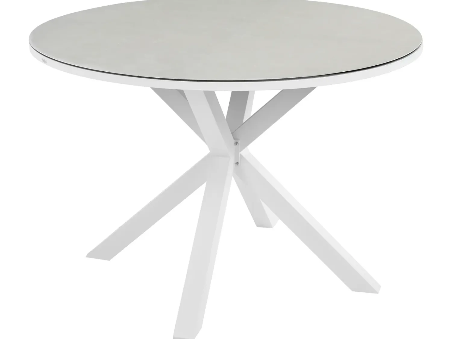 Best Beliani Set da pranzo da giardino 4 posti MALETTO/GROSSETO Metallo Effetto marmo Bianco/Beige Argento Bianco Beige